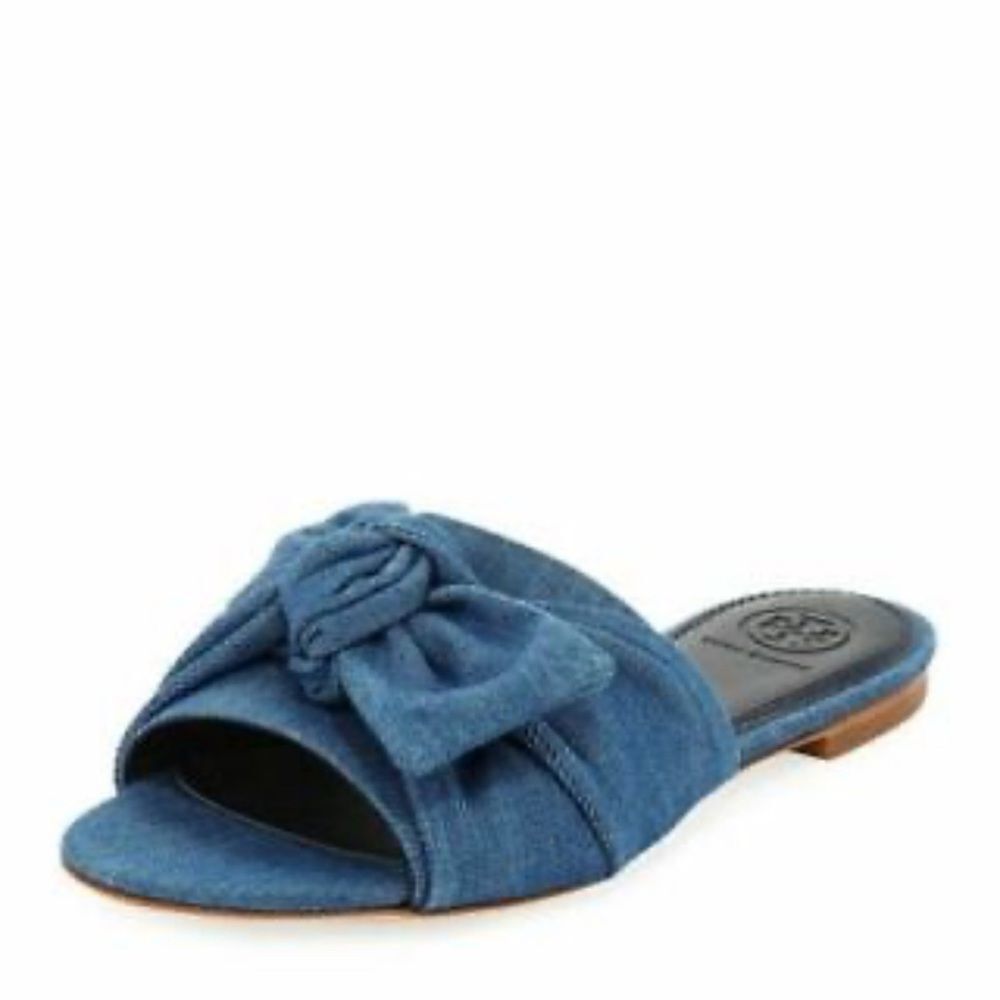 Tory Burch Annabelle Bow Slides Size 9.5 - image 4